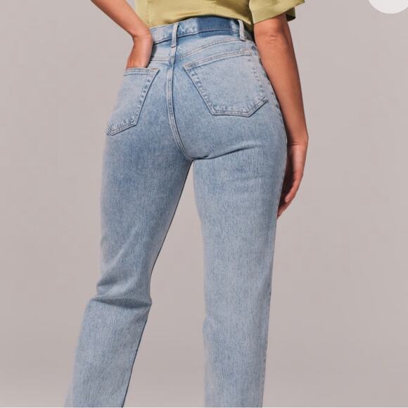 Abercrombie and Fitch Ultra High Rise 90’s Straight Leg Curve Love EE11 - Picture 3 of 14